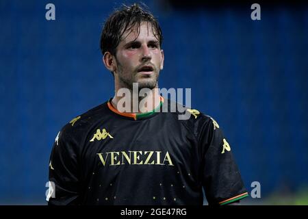 Ferrara, Italia. 15 agosto 2021. Mattia Aramu del Venezia FC si presenta durante la Coppa Italia di calcio tra Venezia FC e Frosinone Calcio allo stadio Paolo Mazza di Ferrara (Italia), 15 agosto 2021. Photo Andrea Staccioli/Insifefoto Credit: Insifefoto srl/Alamy Live News Foto Stock