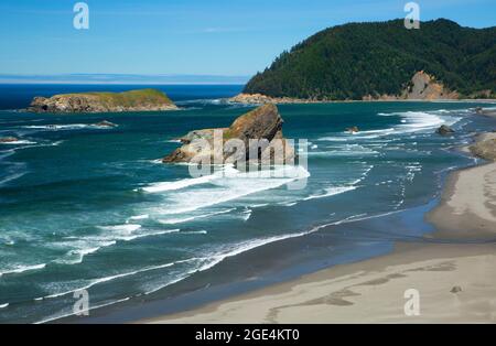 Myers Beach view, Cape Sebastian state Park, Oregon Foto Stock