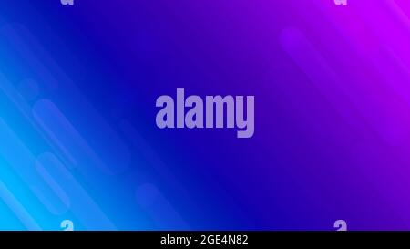 Forme geometriche rotonde diagonali su sfondo con sfumature di colore blu e viola. Sfondo astratto moderno e alla moda con risoluzione 4k. Spazio di copia. Foto Stock