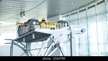 Audi R8 ALMS LMP1 prototipo da Audi Museum Mobile, Ingolstadt Germania. Foto Stock