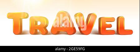 lettere di viaggio vettoriali realistiche. Isolato su sfondo bianco. Illustrazione Vettoriale