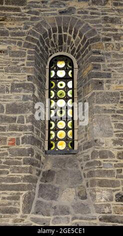 Corridoi interni e camere nel castello Gravensteen di Gand, Belgio. Foto Stock