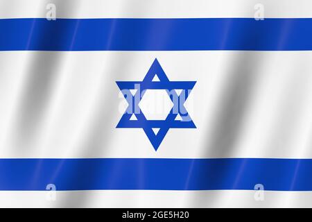 bandiera israele, bandiera 3d, bandiera, rendering 3d,8k Foto Stock