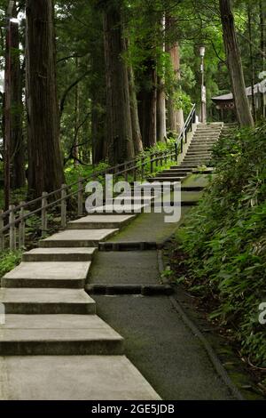Nagano, Giappone, 2021-12-08, passi per il santuario di Togakushi. Foto Stock