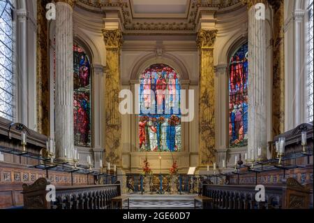 Interno della Chiesa Cattedrale di St Philip, Birmingham, Regno Unito; 18th secolo in stile barocco inglese di Thomas Archer Foto Stock