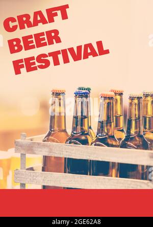 Composizione del testo della manifestazione sulla birra in bottiglia Foto Stock