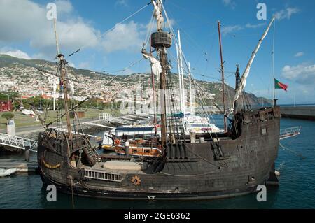 Santa Maria de Colombo, replica di Santa Maria di Colombo, Marina, Funchal, Madeira, Portogallo, Europa Foto Stock