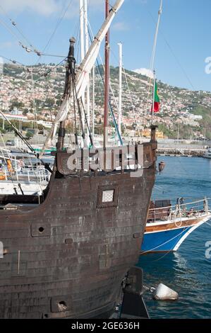 Santa Maria de Colombo, replica di Santa Maria di Colombo, Marina, Funchal, Madeira, Portogallo, Europa Foto Stock