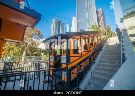 LOS ANGELES - 28 OTTOBRE 2019: Volo degli angeli nel centro DI LOS ANGELES, USA. La funicolare risale al 1901. Foto Stock