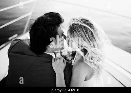 Sposo sposo e sposa sposo per sempre immagine in bianco e nero. Foto Stock