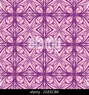 Motivo di superficie floreale geometrico senza cuciture astratto in colori monocromatici che si ripetono simmetricamente. Utilizzare per il design di moda, decorazione domestica e sfondi. Foto Stock