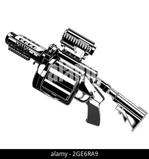 disegno vettore pistola lanciatore granata Illustrazione Vettoriale