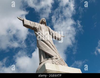 Statua, Cristo Re, Garajau, Madeira, Portogallo, Europa Foto Stock