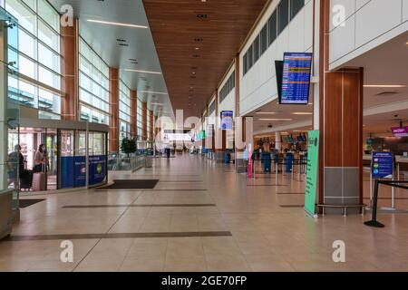 Goffs, Nova Scotia, Canada - 13 Agosto 2021:Sala principale dell'Aeroporto Internazionale di Stanfield di Halifax Foto Stock