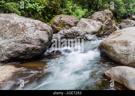 Rapide del fiume Rio hornito a Panama Foto Stock