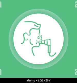 Icona della linea a colori del test polmonare funzionale. Pittogramma per pagina web, app mobile, promo Illustrazione Vettoriale