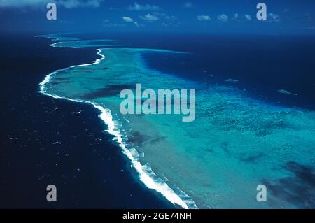 Australia. Queensland. Grande Barriera Corallina. Vista aerea. Foto Stock