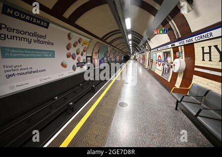 Stazione della metropolitana Hyde Park Corner a Londra. Foto Stock