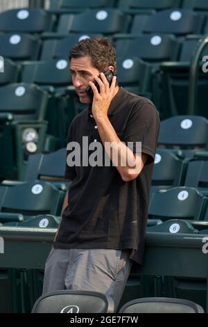 Denver, US, 16/08/2021, agosto 16 2021: Il direttore generale di San Diego A. J. Preller prima del gioco con San Diego Padres e Colorado Rockies tenuto al Coors Field di Denver Co. David Seelig/Cal Sport medi Foto Stock