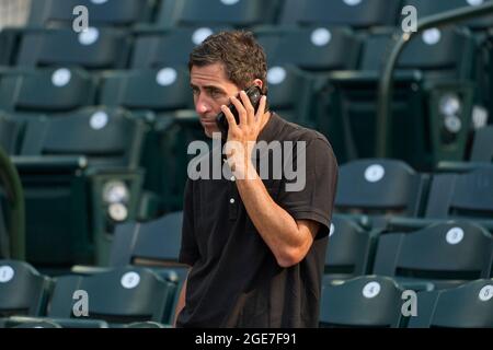 Denver, US, 16/08/2021, agosto 16 2021: Il direttore generale di San Diego A. J. Preller prima del gioco con San Diego Padres e Colorado Rockies tenuto al Coors Field di Denver Co. David Seelig/Cal Sport medi Foto Stock