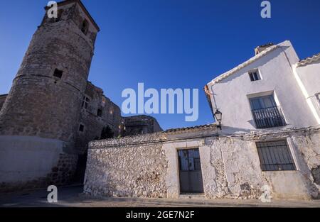 Castello di Castillo de Garcimuñoz, provincia di Cuenca, Castilla la Mancha, Spagna Foto Stock