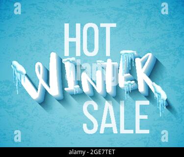 Banner di vendita invernale caldo, illustrazione vettoriale, eps10 Illustrazione Vettoriale