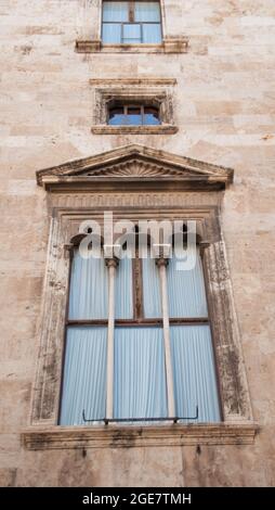 Palacio de la Generalidad Valenciana (dettaglio - finestra), Valencia, Spagna, Europa, Foto Stock