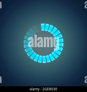 Barra di caricamento dell'avanzamento e precarica luminosa, illustrazione vettoriale Illustrazione Vettoriale