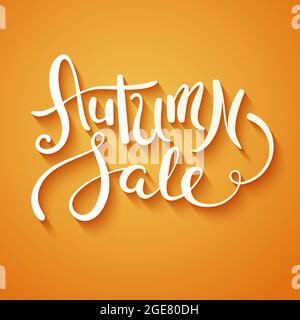 Vendita autunnale scritta fatta a mano. Illustrazione vettoriale. Illustrazione Vettoriale