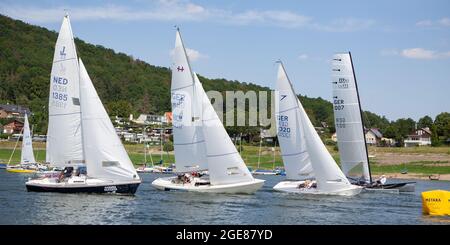 Regata di vela sull'Edersee / Germania il 2019-07-27. Foto Stock