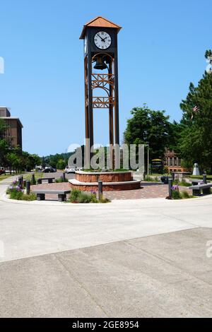 La torre dell'orologio nel campus della Michigan Technological University Foto Stock