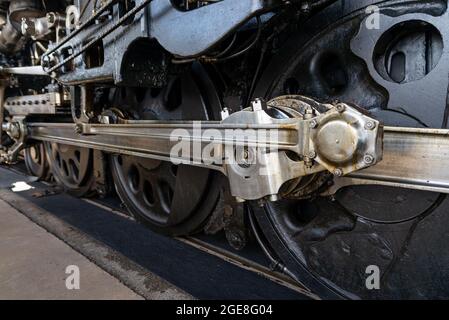 Houston, Stati Uniti. 17 agosto 2021. Union Pacific No. 4014, Big Boy si ferma a Houston, Texas, martedì 17 agosto 2021. Big Boy è il motore a vapore più grande al mondo; costruito nel 1941, è alto 17 piedi e lungo 133 piedi, con 14 ruote. La locomotiva è stata recentemente restaurata ed è attualmente in tournée negli Stati Uniti. (Foto di Jennifer Lake/SIPA USA) Credit: Sipa USA/Alamy Live News Foto Stock