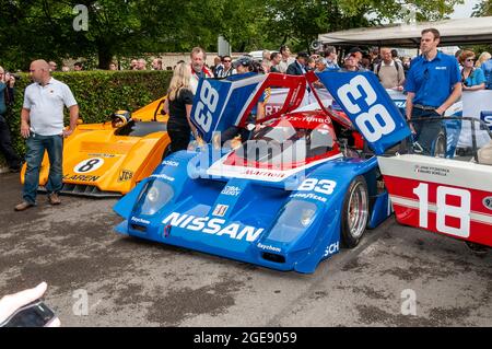 Nissan GTP ZX-Turbo, GTP ZX-T, IMSA GT Championship auto sportiva da corsa al Goodwood Festival of Speed Motor Racing Event 2014 Foto Stock