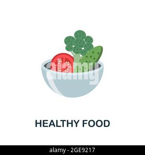 Icona del cibo sano. Elemento a segno piatto della collezione di prodotti eco-compatibili. Icona Creative Healthy Food per web design, modelli, infografiche e altro ancora Illustrazione Vettoriale