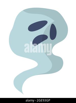 Ghost in stile cartoon. Personaggio di Halloween spooky. Illustrazione Vettoriale