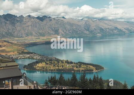 Vista dalle montagne di ben Lomond in Nuova Zelanda Foto Stock