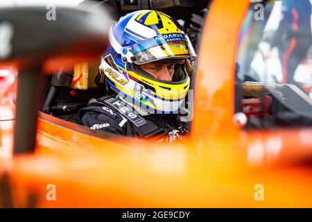 Le Mans, Francia. 18 agosto 2021. Le Mans, Francia. 18 agosto 2021. John Falb (grb), ritratto durante la Road to le Mans 2021, 4° round della Michelin le Mans Cup 2021 sul circuito des 24 Heures du Mans, dal 18 al 21 agosto 2021 a le Mans, Francia - Foto Joao Filipe / DPPI Credit: Independent Photo Agency/Alamy Live News Foto Stock