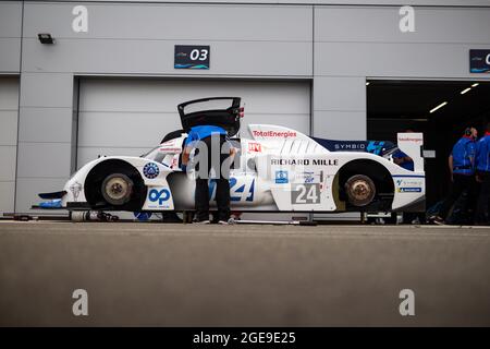 Le Mans, Francia. 18 agosto 2021. Le Mans, Francia. 18 agosto 2021. MissionH24, durante le sessioni di prove libere e qualifiche della 24 ore di le Mans 2021, 4° round del Campionato Mondiale FIA Endurance 2021, FIA WEC, sul circuito de la Sarthe, dal 18 al 22 agosto 2021 a le Mans, Francia - Foto Joao Filipe / DPPI Credit: Agenzia fotografica indipendente/Alamy Live News Foto Stock