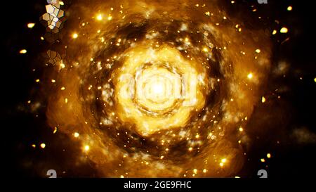 Sfondo del tunnel d'oro di Shining Cloud Foto Stock