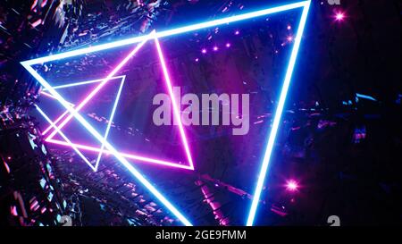 Fascio luminoso a triangolo VJ Tunnel con lente svasata Foto Stock