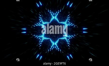 Passa attraverso lo sfondo dello spazio chiaro a forma di stella Foto Stock