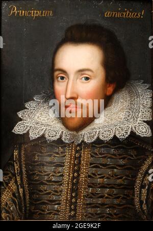 Il ritratto di Cobbe di William Shakespeare - 1610 Foto Stock