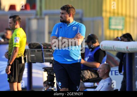 Josep Clotet allenatore di Spal, durante la partita di Coppa Italia rta Benevento vs Spal risultato finale 2-1, partita disputata allo stadio Ciro Vigorito di Benevent Foto Stock