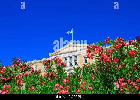 Grecia, Atene, giugno 16 2020 - Vista parziale del Parlamento greco. Foto Stock