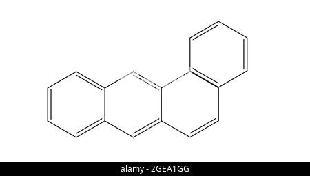 Struttura chimica di Benz [a] antracene, Anatomia di Benz [a] antracene, struttura molecolare Benz [a] antracene, formula chimica di antracene Illustrazione Vettoriale