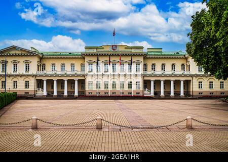 Il Palazzo Presidenziale ed eventuale residenza ufficiale del Presidente della Lituania Foto Stock