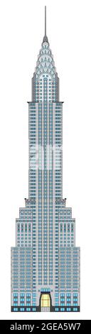 Grafico vettoriale del Chrysler Building a New York City, USA Illustrazione Vettoriale