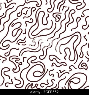 Linee curve e ondulate, pattern senza giunture astratto Illustrazione Vettoriale