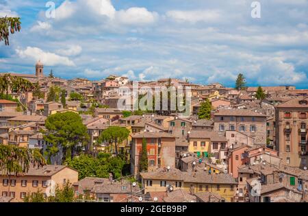 Perugia (Italia) - una caratteristica veduta del centro storico nella bellissima città medievale e artistica, capoluogo dell'Umbria, nel centro Italia. Foto Stock