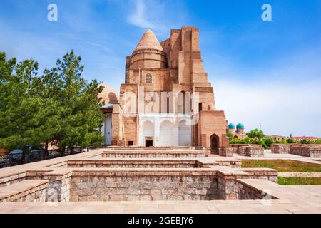 Dorus Saodat o Mausoleo Jahangir nell'antica città di Shahrisabz in Uzbekistan Foto Stock